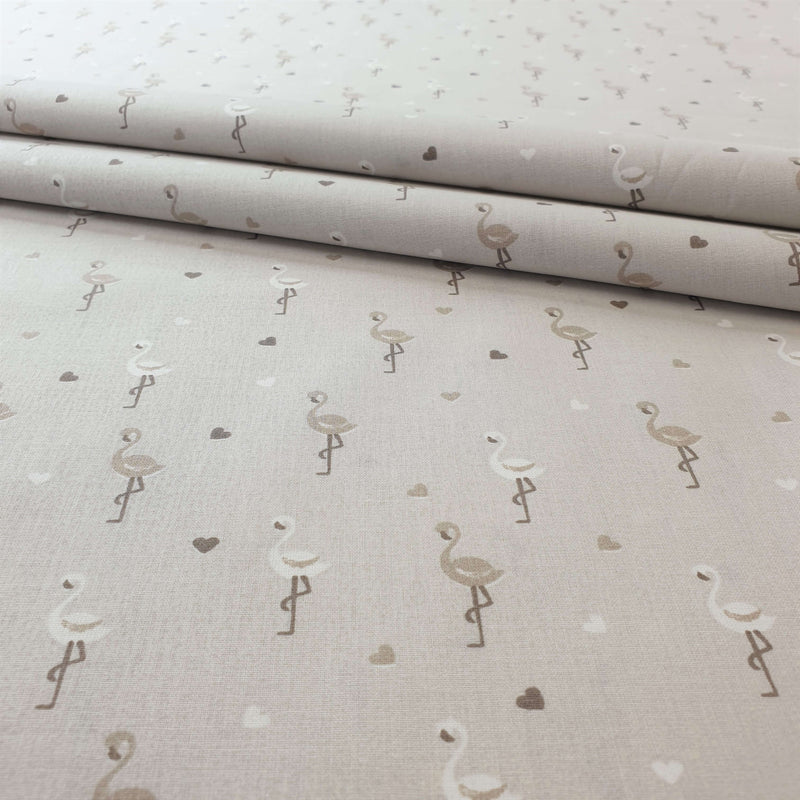 Cotone Bambino H 290 cm - FENICOTTERI FONDO BEIGE