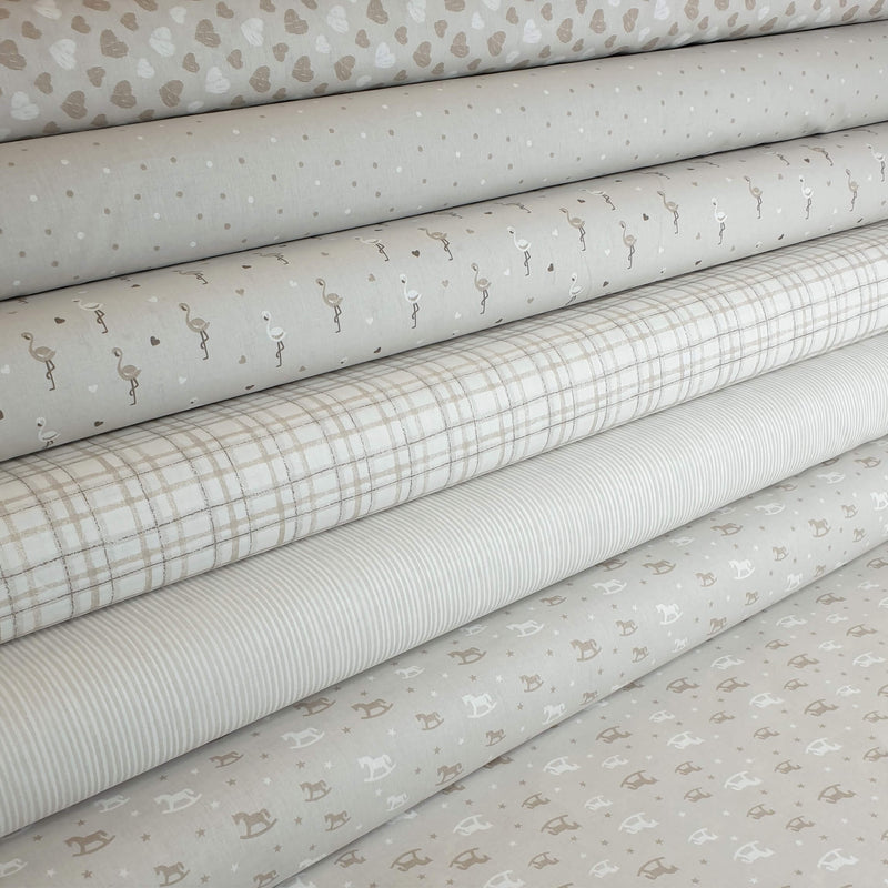 Cotone Bambino H 290 cm - FENICOTTERI FONDO BEIGE