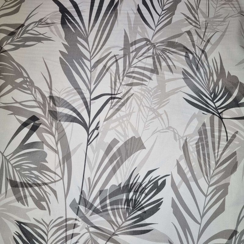 Mélange de coton avec impression numérique GREY LEAVES - H 280 cm