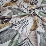 Misto cotone con stampa digitale H 280 cm - BROWN LEAVES