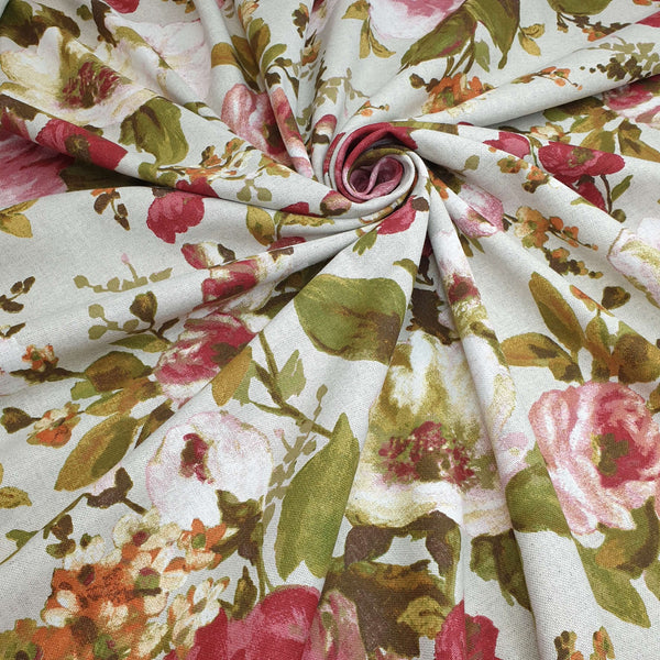 Coton brut H 280 cm - MOTIF FLORAL