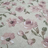 Coton brut H 280 cm - FLEURS ROSE