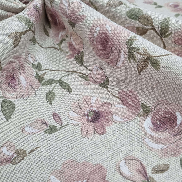 Cotone Fondo Grezzo H 280 cm - FIORI ROSA