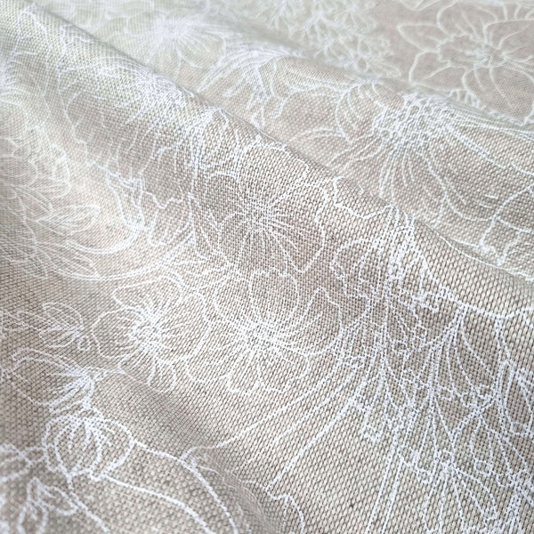 Cotone Fondo Grezzo H 280 cm - FIORI STILIZZATI