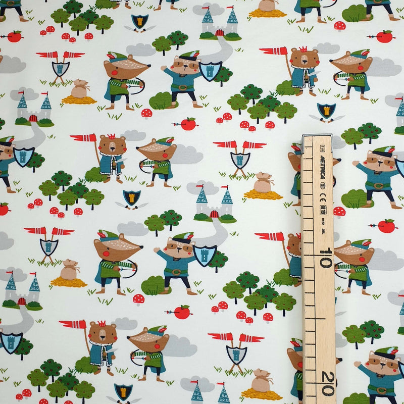 Jersey coton imprimé - ROBIN HOOD - coupe minimum ou multiples de 25 x 170 cm