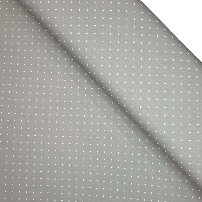 Jersey di Cotone H 160 cm - POIS BIANCHI FONDO GRIGIO