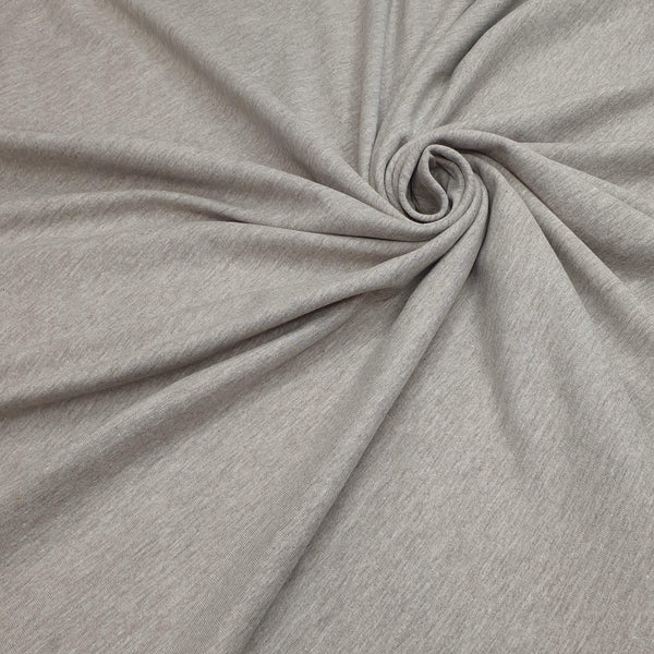 Jersey de coton - COULEUR SOLIDE TAUPE MELANGE - coupe minimum ou multiples de 25 x 150 cm