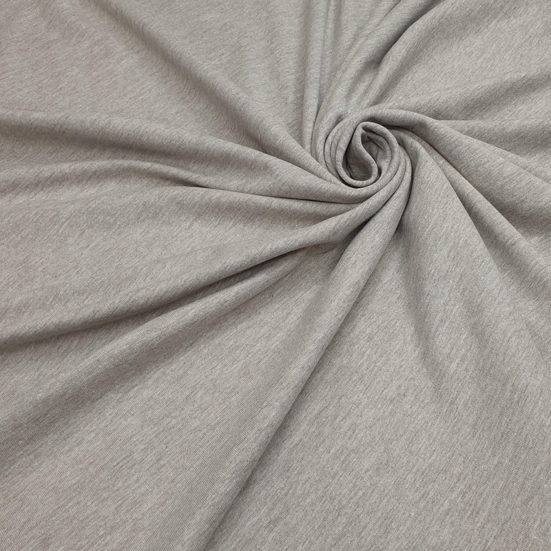 Jersey de coton - COULEUR SOLIDE TAUPE MELANGE - coupe minimum ou multiples de 25 x 150 cm