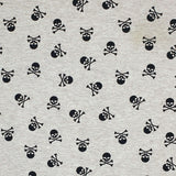 Jersey coton - SKULLS/SAND MELANGE - coupe minimum ou multiples de 25 x 140 cm