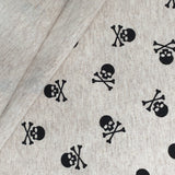 Jersey coton - SKULLS/SAND MELANGE - coupe minimum ou multiples de 25 x 140 cm