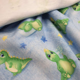 Sweat numérique - BABY DINO FOND BLEU - coupe minimum ou multiples de 25 x 150 cm