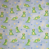 Sweat numérique - BABY DINO FOND BLEU - coupe minimum ou multiples de 25 x 150 cm