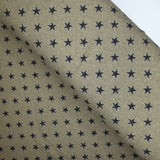 Sweatshirt brossé - ARMY GREEN/BLUE STARS - coupe minimum ou multiples de 25 x 150 cm