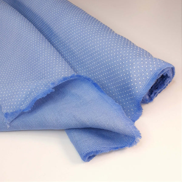 Jute H 155 cm - Pois BLANCS BLEU CLAIR