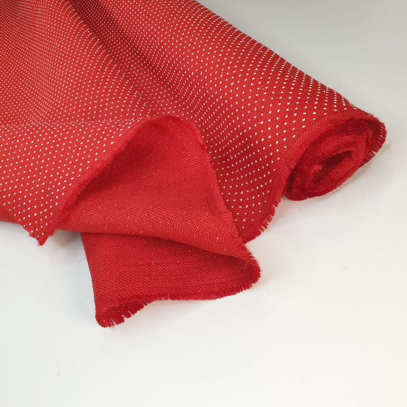 Jute H 155 cm – ROT WEIß gepunktet