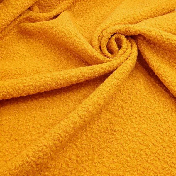 BOUCLE'-Stoff – OCHER – Mindestzuschnitt oder Vielfaches von 25 x 150 cm