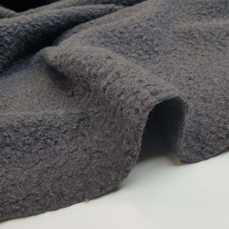 Tissu BOUCLE' - ANTHRACITE - coupe minimum ou multiples de 25 x 150 cm