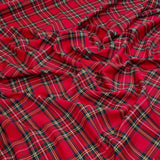 MITTELROTER SCOTTISH CHECK Stoff mit Wolleffekt – H 150 cm