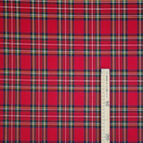 MITTELROTER SCOTTISH CHECK Stoff mit Wolleffekt – H 150 cm