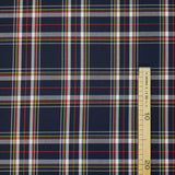 BLAUER SCOTTISH CHECK-Stoff mit Wolleffekt – H 150 cm