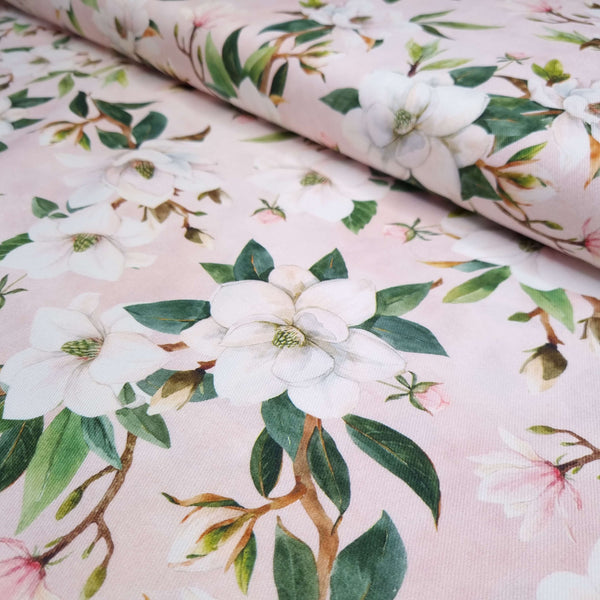 Fonds Digital Coton Panama H 160 cm - MAGNOLIA/ROSE