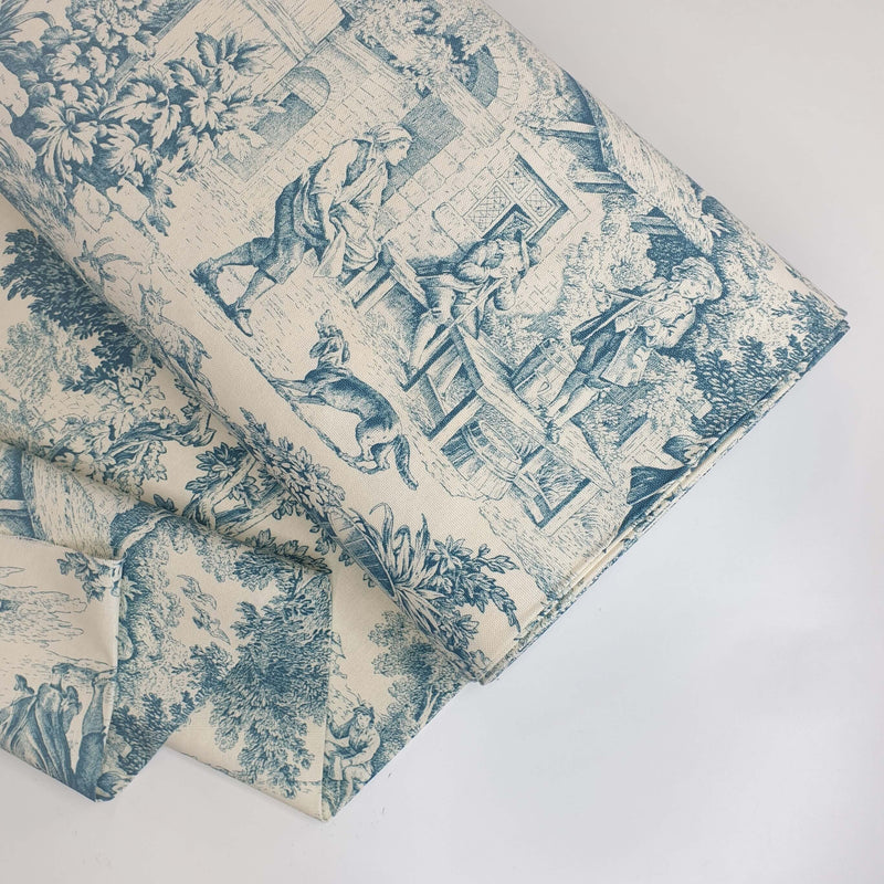 Tissu Toile de Jouy H 280 cm - PAPIER SUCRE/ECRU