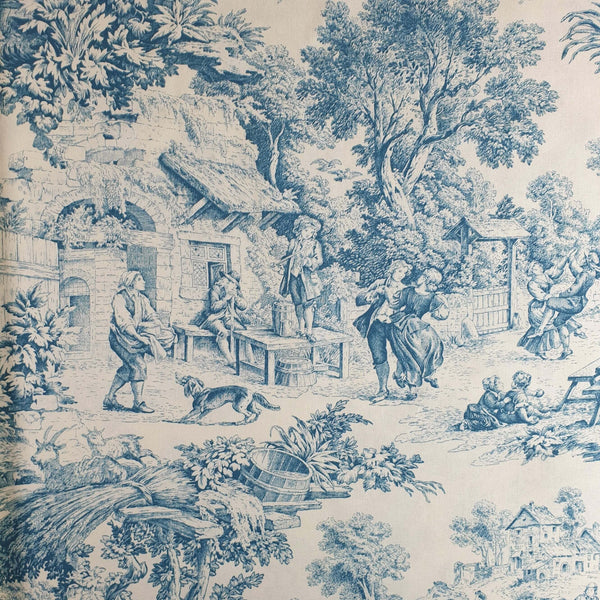 Tissu Toile de Jouy H 280 cm - PAPIER SUCRE/ECRU