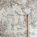 Toile de Jouy-Stoff H 280 cm – TAUPE/ECRU