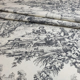 Toile de Jouy-Stoff H 280 cm – GRAU/ECRU