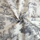 Toile de Jouy-Stoff H 280 cm – GRAU/ECRU