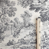 Toile de Jouy-Stoff H 280 cm – GRAU/ECRU