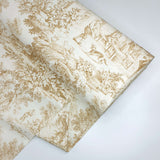 Tissu Toile de Jouy H 280 cm - SABLE/ECRU