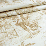 Tessuto Toile de Jouy H 280 cm - SABBIA/ECRU