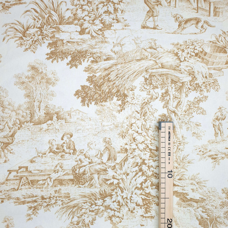 Toile de Jouy-Stoff H 280 cm – SAND/ECRU