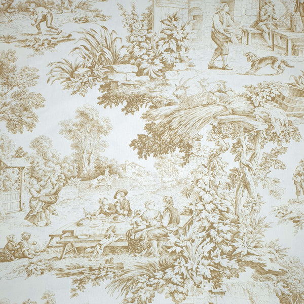 Toile de Jouy-Stoff H 280 cm – SAND/ECRU