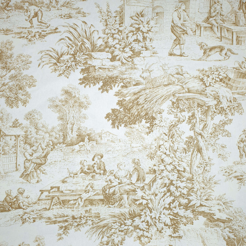 Tessuto Toile de Jouy H 280 cm - SABBIA/ECRU