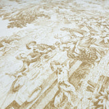 Tissu Toile de Jouy H 280 cm - SABLE/ECRU