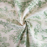 Tissu Toile de Jouy H 280 cm - VERT/ECRU