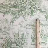 Tissu Toile de Jouy H 280 cm - VERT/ECRU