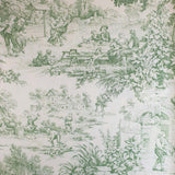 Tissu Toile de Jouy H 280 cm - VERT/ECRU