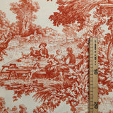 Toile de Jouy-Stoff H 280 cm – ORANGE/ECRU