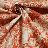 Toile de Jouy-Stoff H 280 cm – ORANGE/ECRU