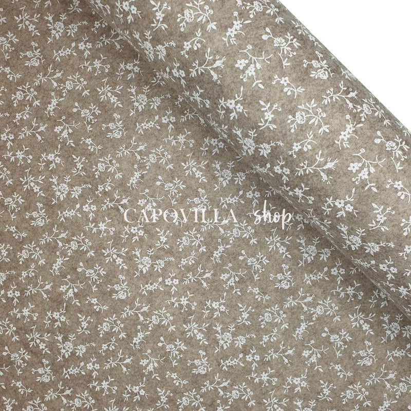 Pannolenci Stampato H 180 cm - CAMMELLO/FIORI SAMBUCO BIANCHI