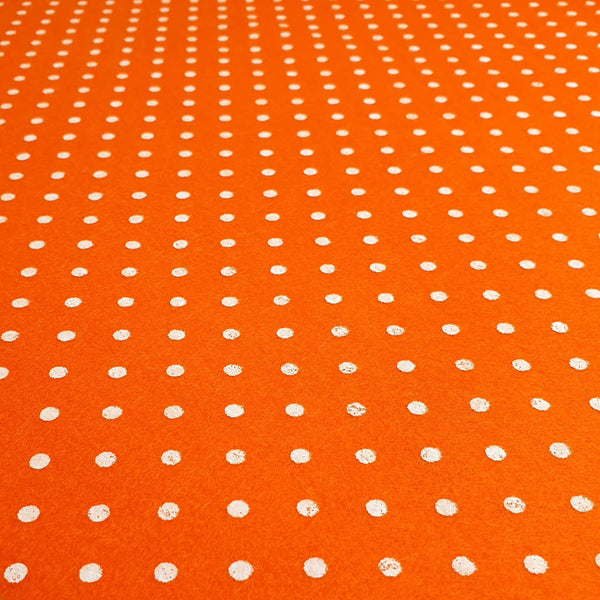 Pannolenci imprimés - POIS ORANGE/BLANC - coupe minimum ou multiples de 25 x 180 cm