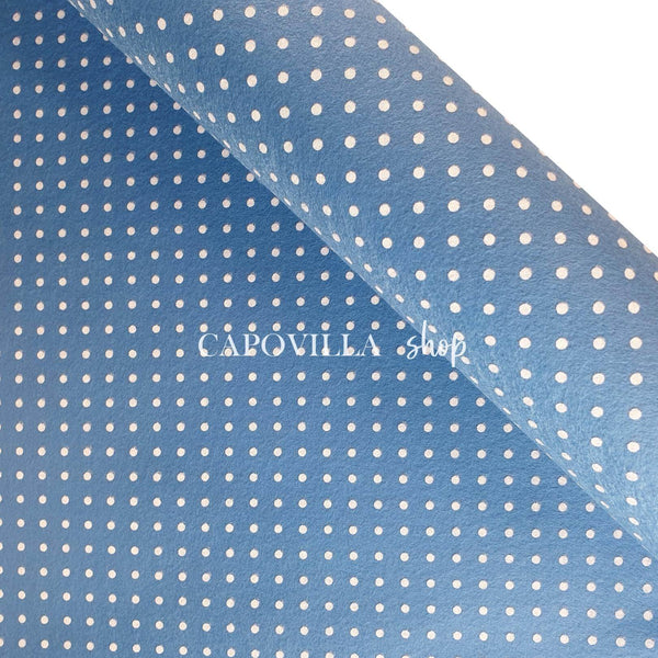 Pannolenci imprimé - POIS BLEU CLAIR/BLANC - coupe minimum ou multiples de 25 x 180 cm