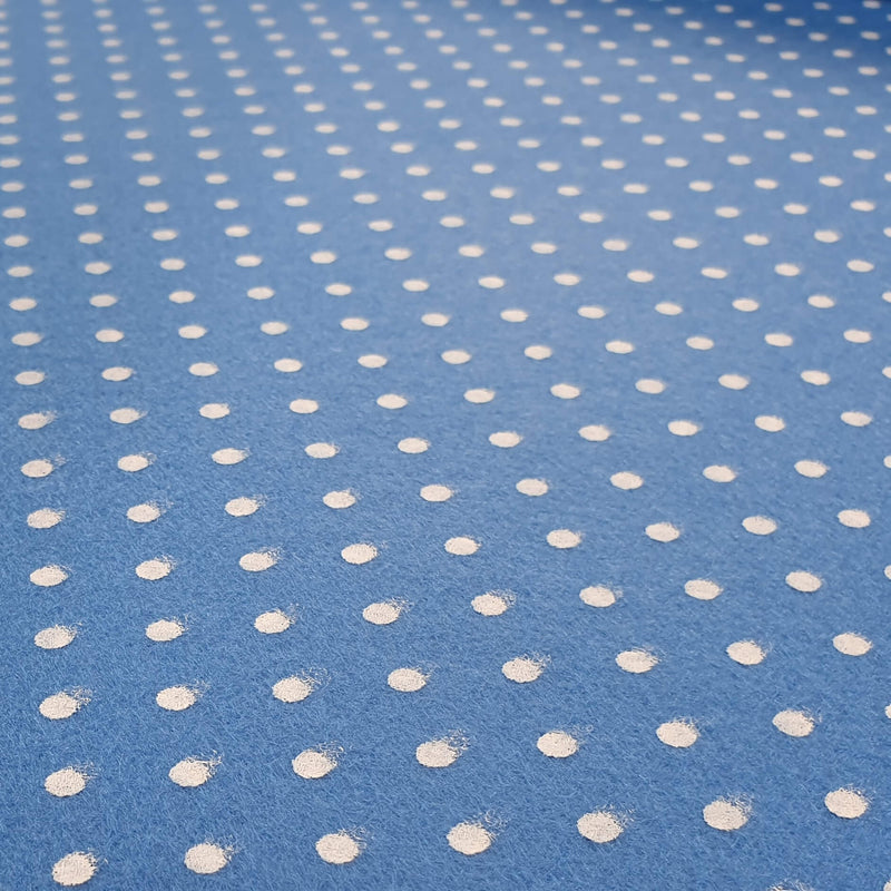 Pannolenci imprimé - POIS BLEU CLAIR/BLANC - coupe minimum ou multiples de 25 x 180 cm