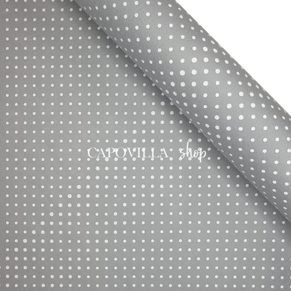 Pannolenci imprimés - POIS GRIS CLAIR/BLANC - coupe minimum ou multiples de 25 x 180 cm