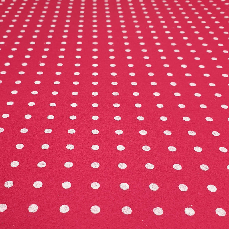 Bedruckte Pannolenci – FUXIA/WHITE POLKA POINTS – Mindestschnitt oder Vielfaches von 25 x 180 cm