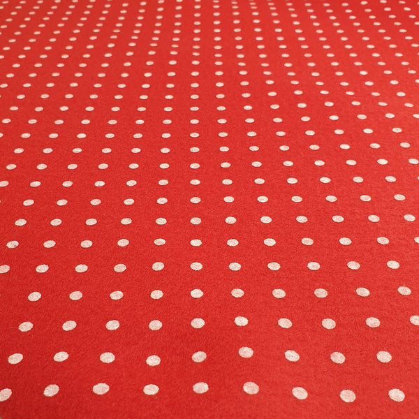 Pannolenci imprimés - POIS ROUGES/BLANC - coupe minimum ou multiples de 25 x 180 cm