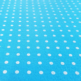 Pannolenci imprimés - TURQUOISE/BLANC POIS - coupe minimum ou multiples de 25 x 180 cm